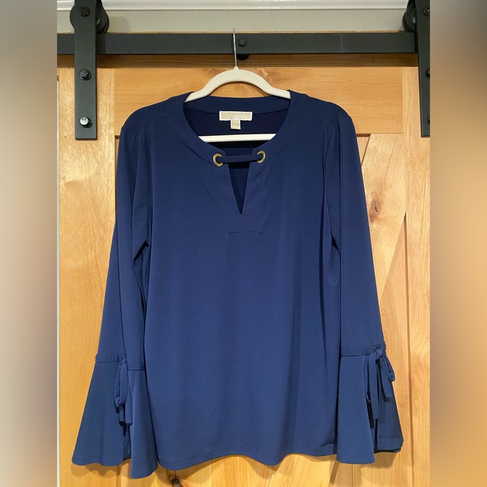Michael Kors Royal Blue Blouse with Grommet Detail